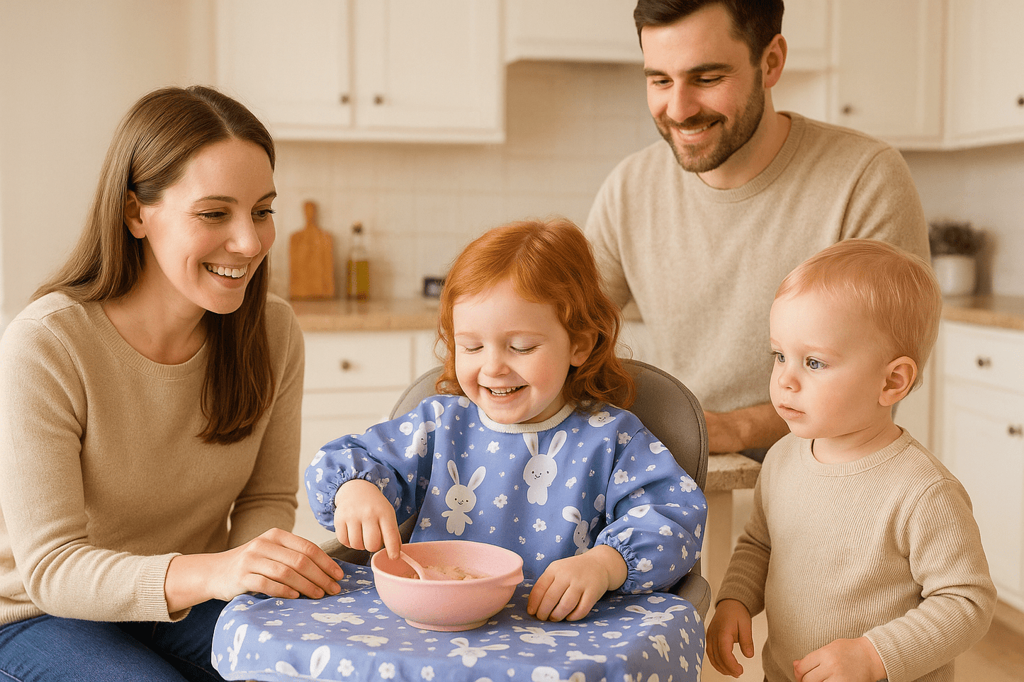 Bavoir manche longue | one - piece - three - purpose dining plate - NaylaBebe