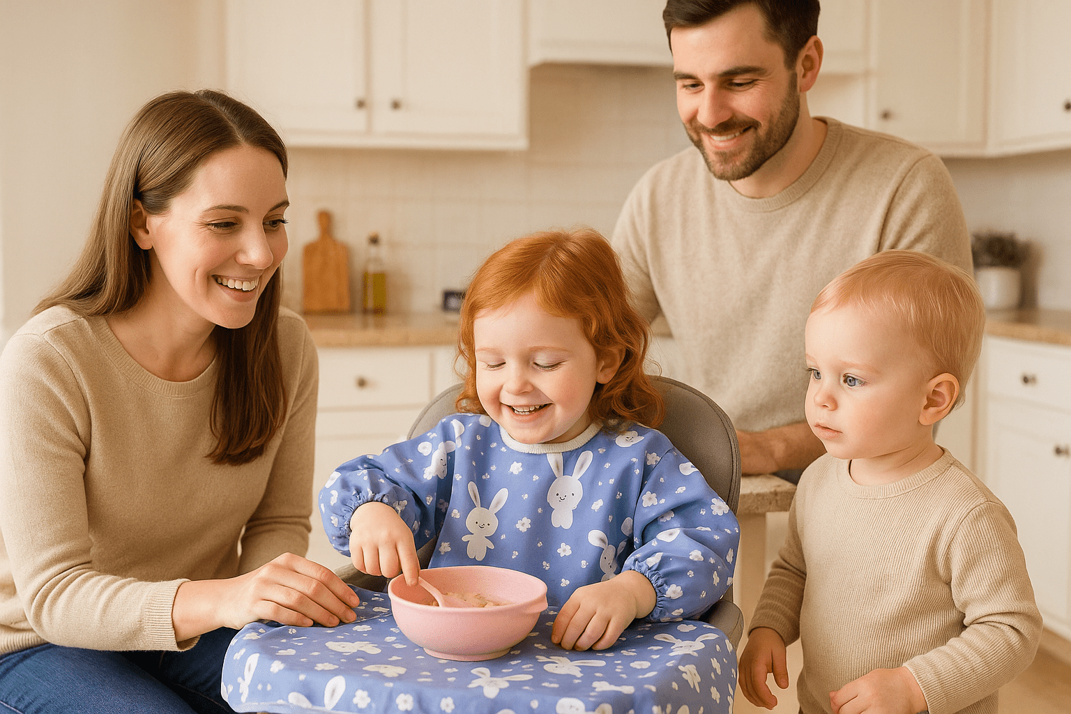 Bavoir manche longue | one - piece - three - purpose dining plate - NaylaBebe