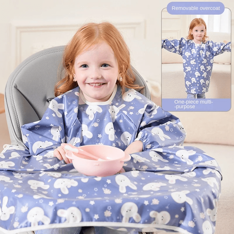 Bavoir manche longue | one - piece - three - purpose dining plate - NaylaBebe