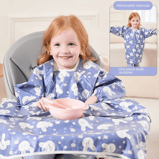 Bavoir manche longue | one - piece - three - purpose dining plate - NaylaBebe